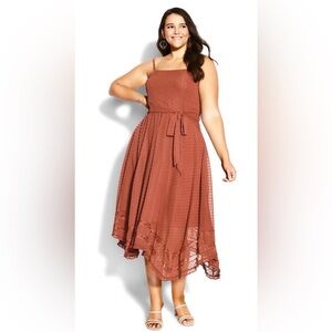 City Chic Flirty Nature Dress - Cinnamon